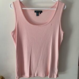 Ralph Lauren Pink Ribbed Tank Top Size Large